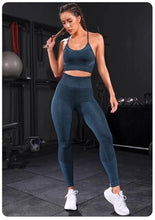 Lade das Bild in den Galerie-Viewer, 2-teiliges nahtloses Yoga-Set für Damen | Sportanzug mit High Waist Leggings - [product_type - selley.de
