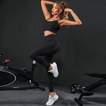 Lade das Bild in den Galerie-Viewer, 2-teiliges nahtloses Yoga-Set für Damen | Sportanzug mit High Waist Leggings - [product_type - selley.de
