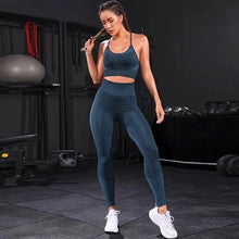 Lade das Bild in den Galerie-Viewer, 2-teiliges nahtloses Yoga-Set für Damen | Sportanzug mit High Waist Leggings - [product_type - selley.de

