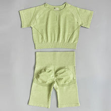 Lade das Bild in den Galerie-Viewer, Seamless Yoga Set für Damen | Leggings, Shorts und Top - [product_type - selley.de
