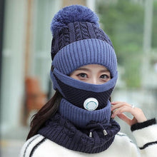 Lade das Bild in den Galerie-Viewer, Warme Strickmütze mit Schal und Maske | 3er Set - selley.de
