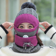 Lade das Bild in den Galerie-Viewer, Warme Strickmütze mit Schal und Maske | 3er Set - selley.de
